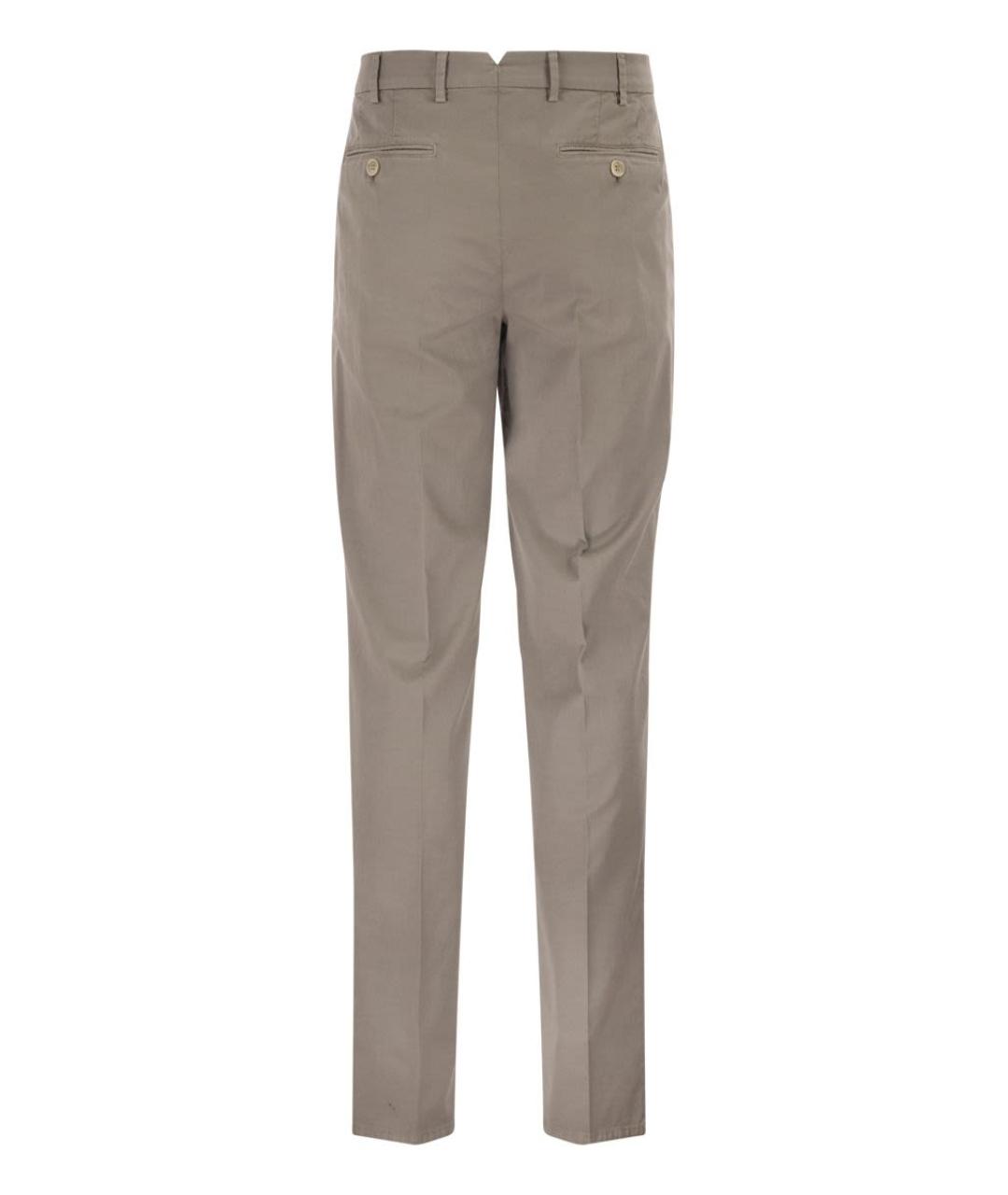 BRUNELLO CUCINELLI Бежевые хлопковые повседневные брюки, фото 2