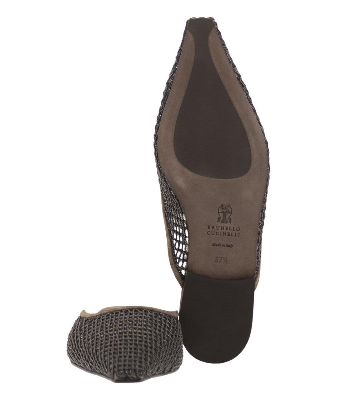 BRUNELLO CUCINELLI Коричневые замшевые мюли, фото 5