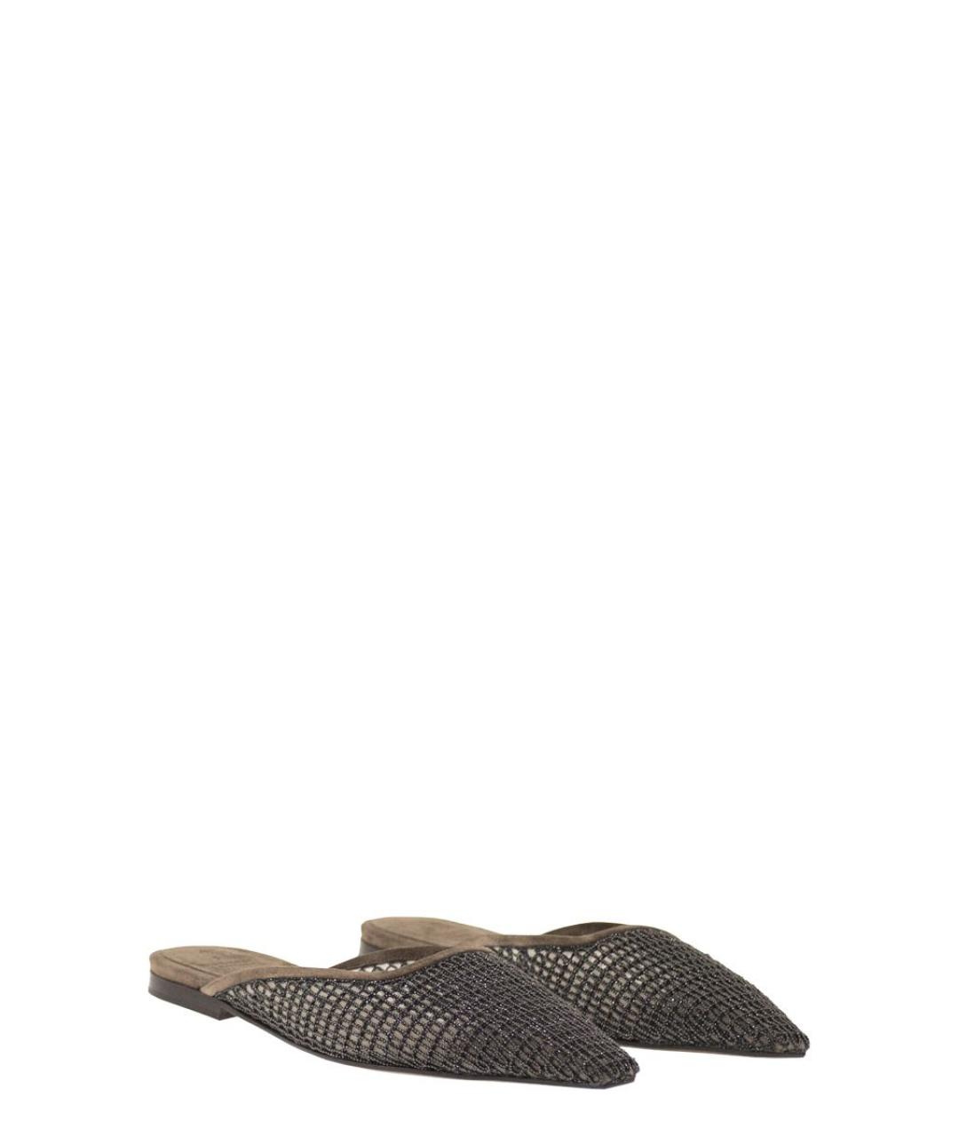 BRUNELLO CUCINELLI Коричневые замшевые мюли, фото 4