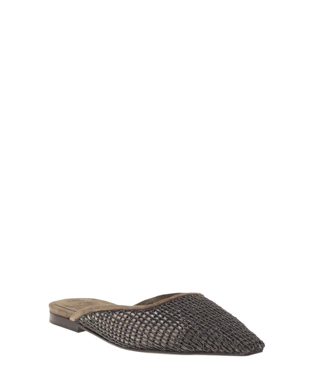 BRUNELLO CUCINELLI Коричневые замшевые мюли, фото 2