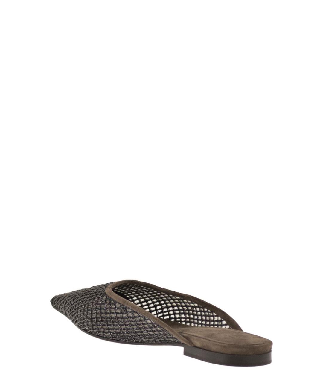 BRUNELLO CUCINELLI Коричневые замшевые мюли, фото 3