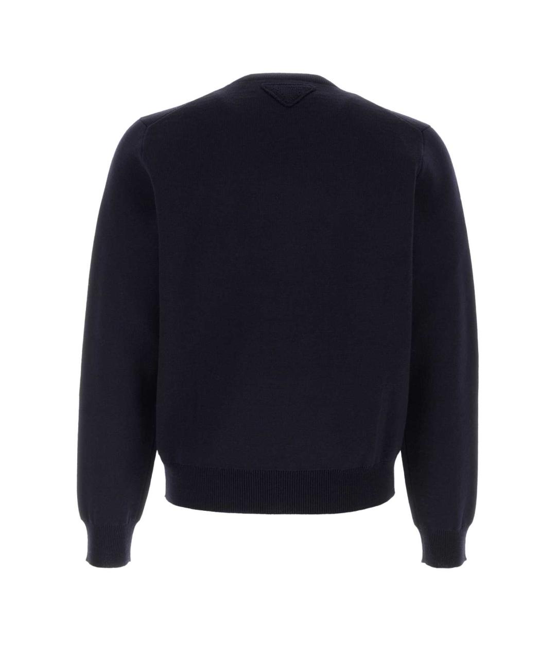 PRADA Темно-синий шерстяной джемпер / свитер, фото 2