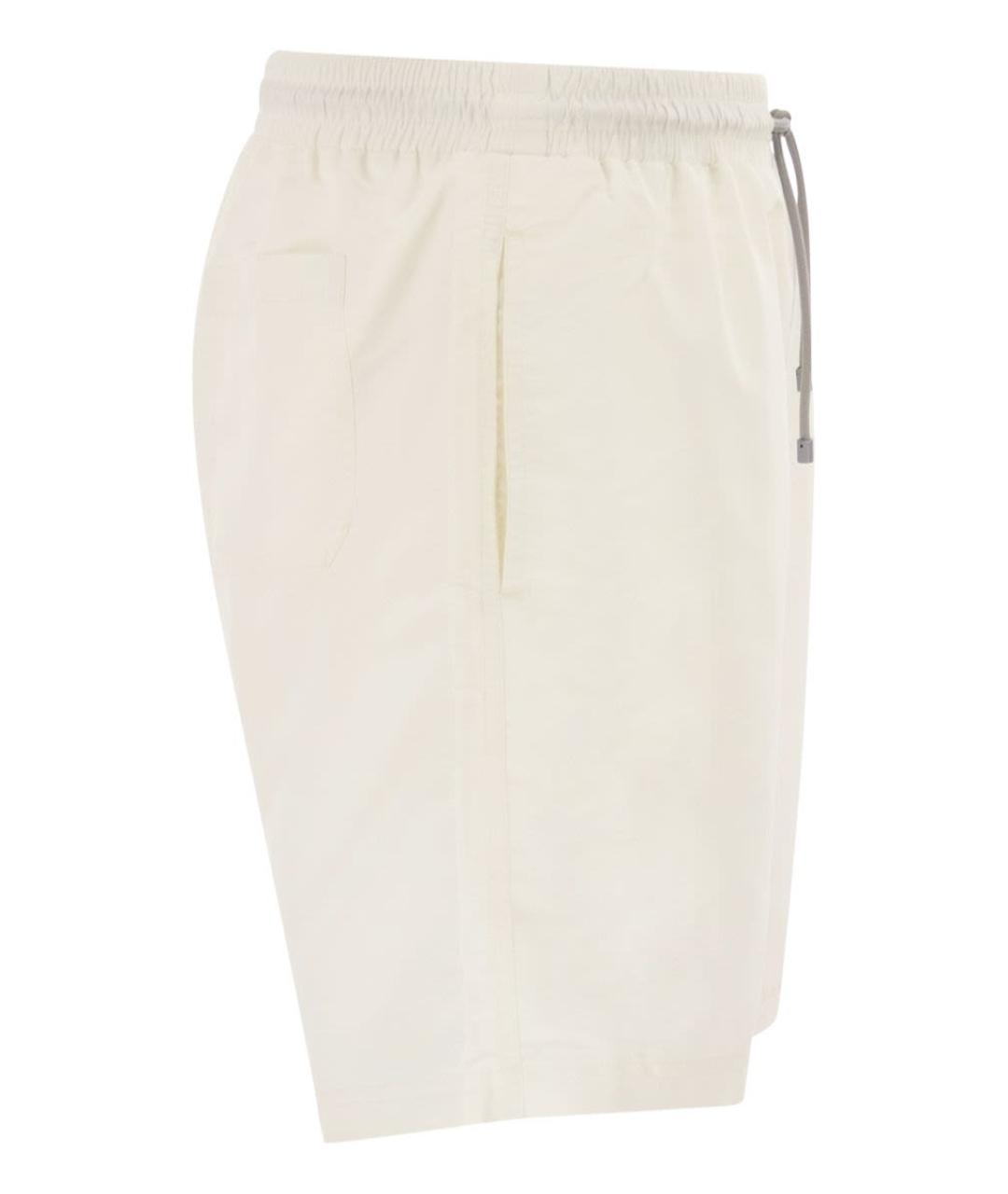 BRUNELLO CUCINELLI Белые полиэстеровые шорты, фото 3