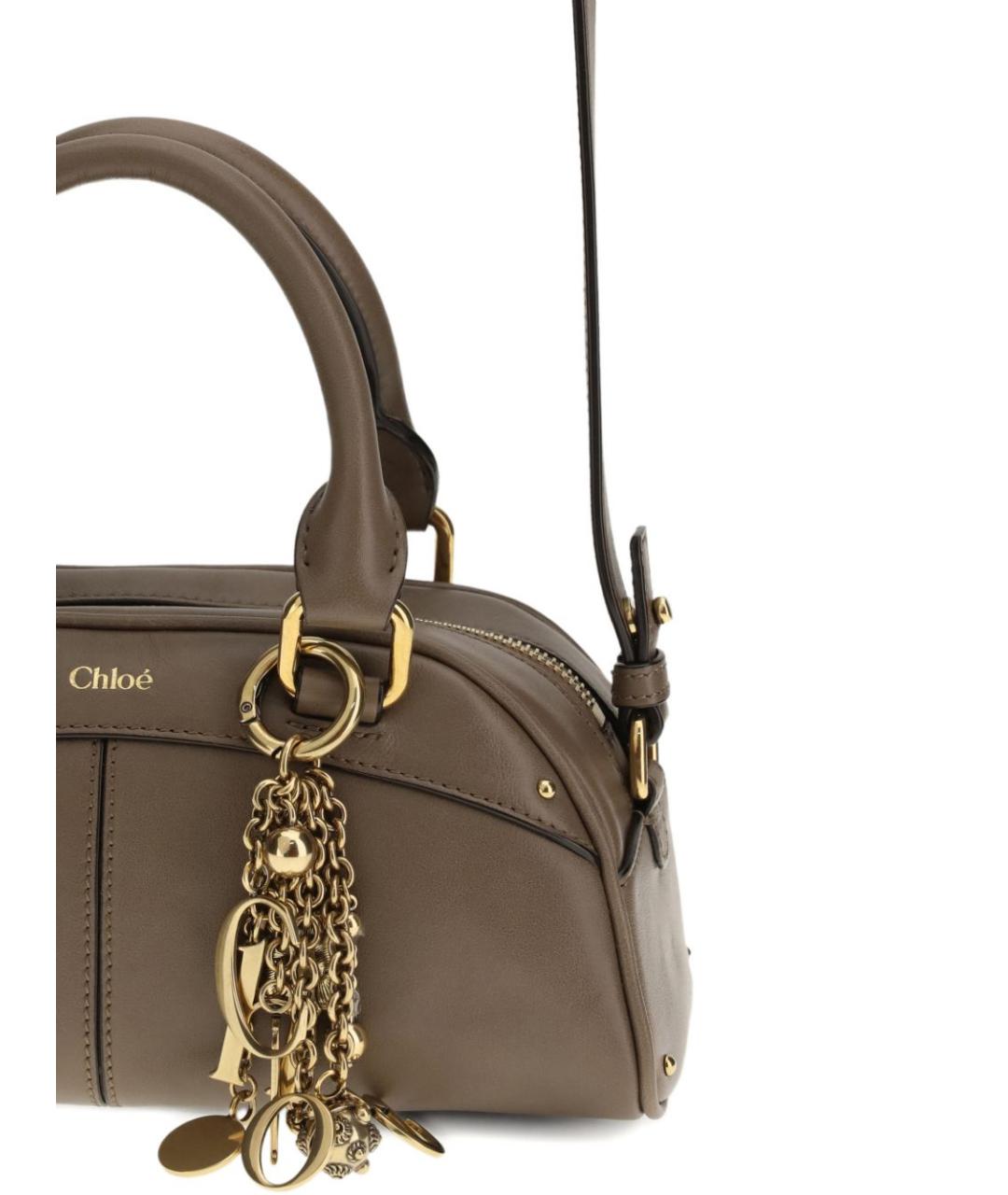 CHLOE Коричневая кожаная сумка с короткими ручками, фото 5