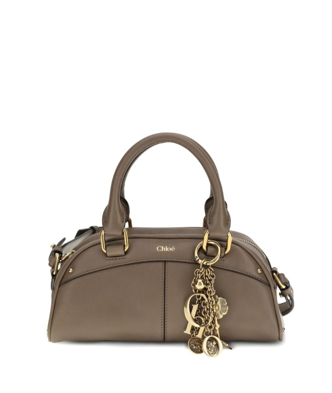 CHLOE Коричневая кожаная сумка с короткими ручками, фото 1