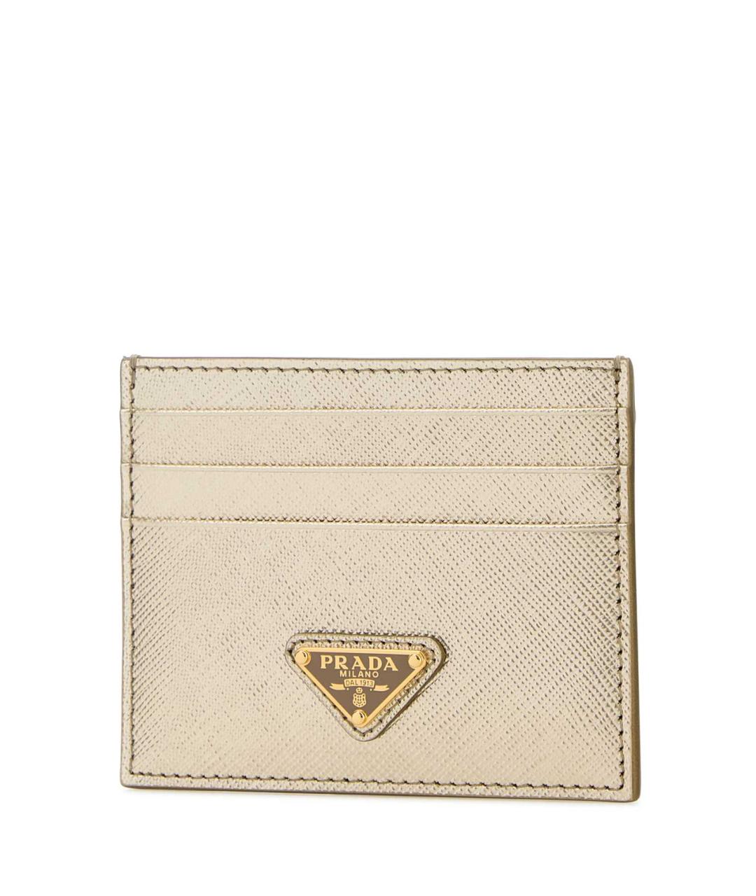 PRADA Золотой кожаный кардхолдер, фото 2