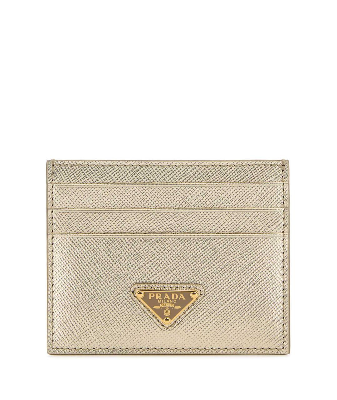 PRADA Золотой кожаный кардхолдер, фото 1