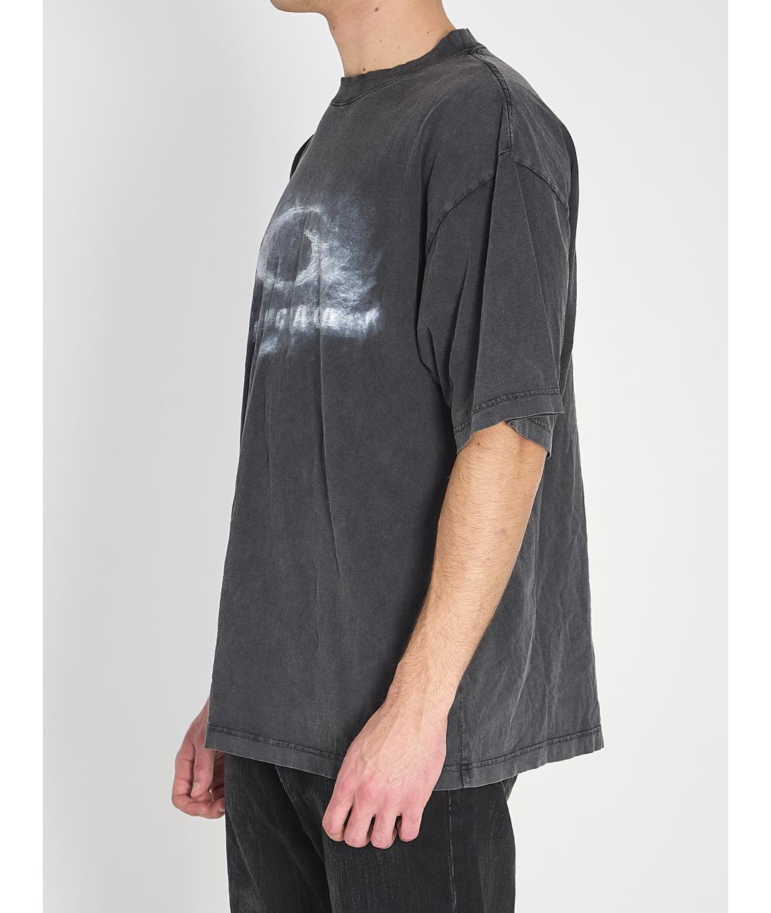 BALENCIAGA Серая хлопковая футболка, фото 2