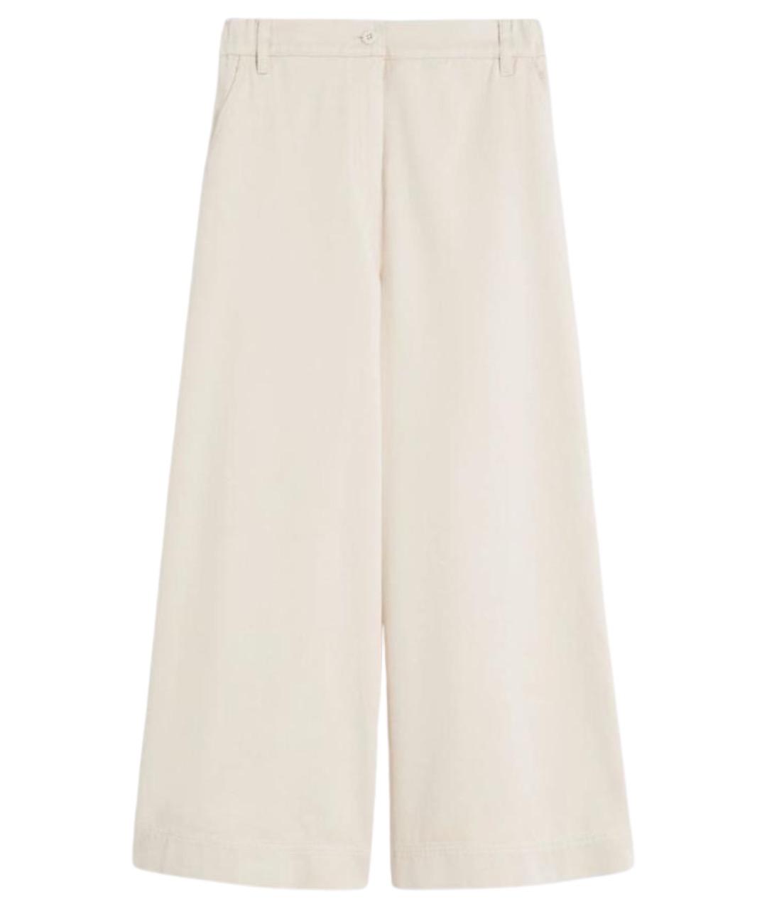 WEEKEND MAX MARA Бежевые хлопковые прямые брюки, фото 1