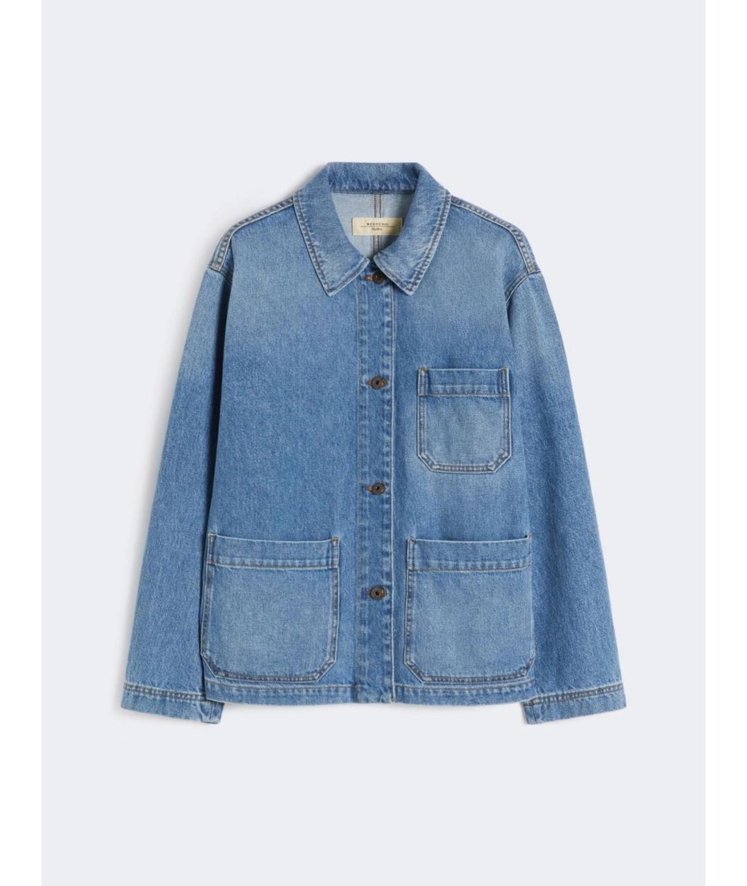 WEEKEND MAX MARA Синяя хлопковая куртка, фото 5