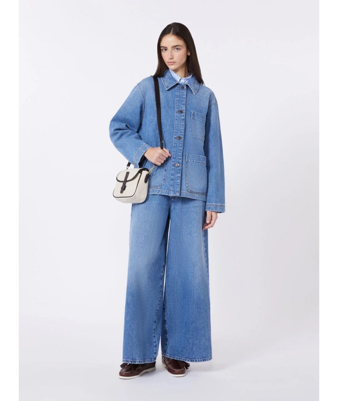 WEEKEND MAX MARA Синяя хлопковая куртка, фото 2