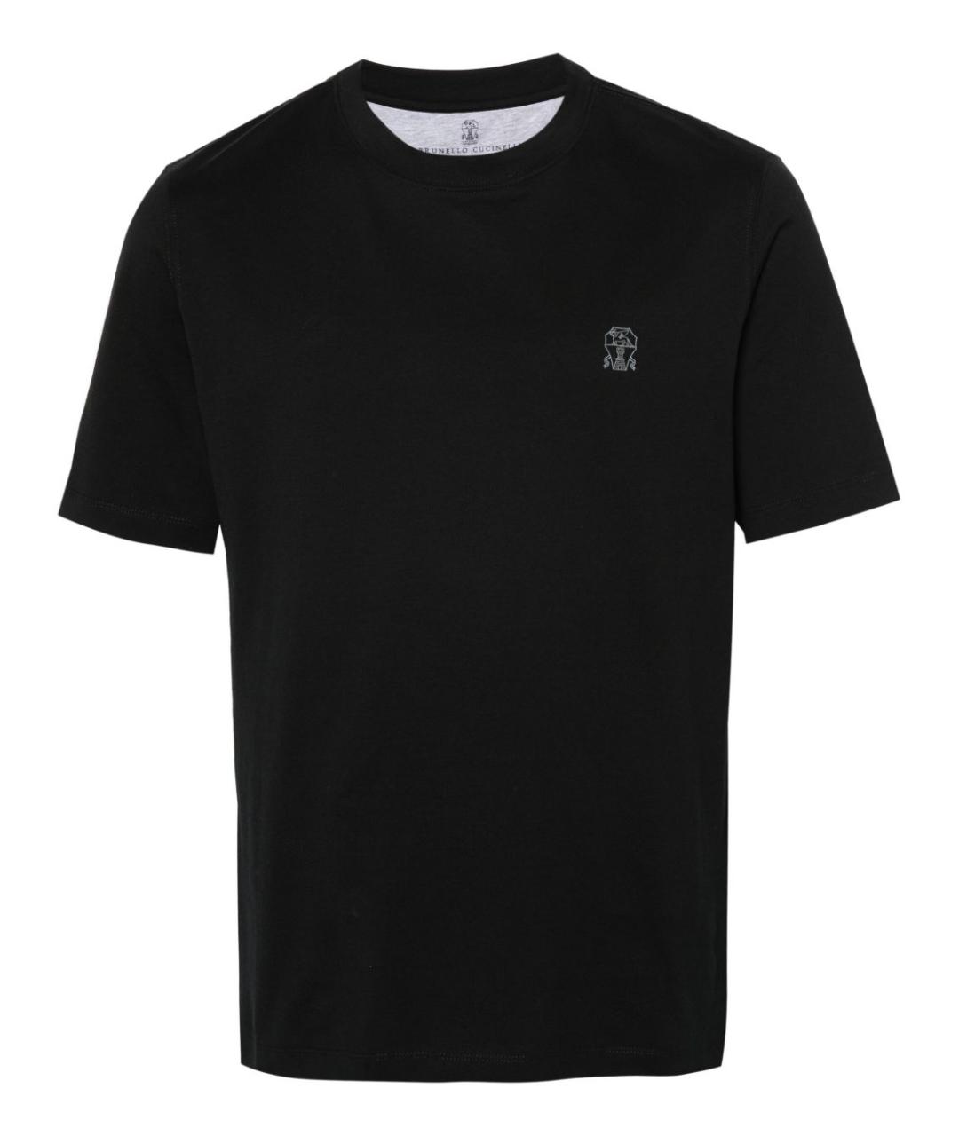 BRUNELLO CUCINELLI Черная хлопковая футболка, фото 1