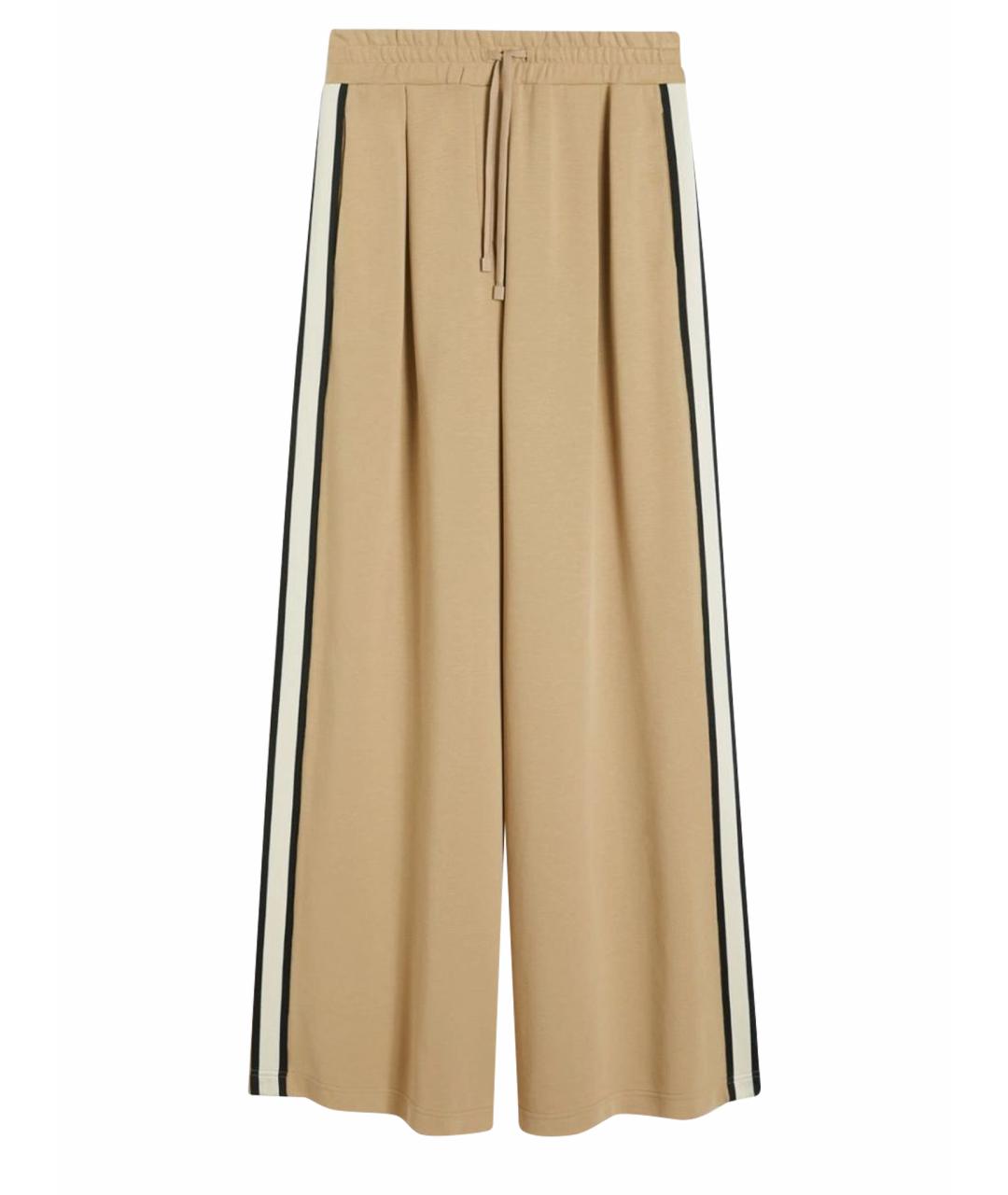 WEEKEND MAX MARA Бежевые хлопковые прямые брюки, фото 1