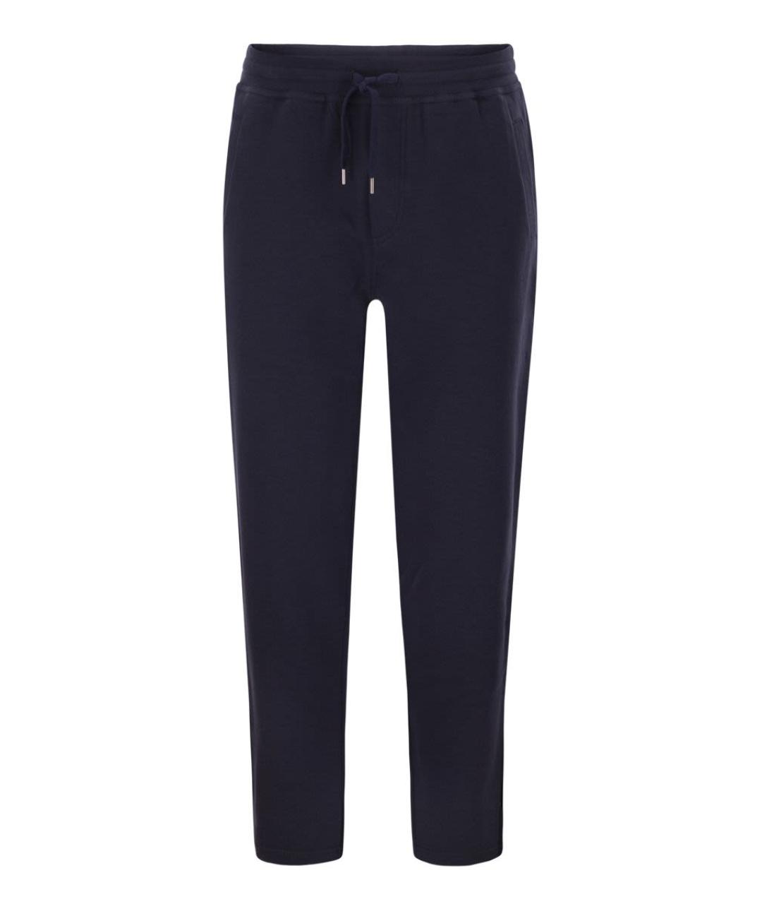 BRUNELLO CUCINELLI Темно-синие хлопковые повседневные брюки, фото 1