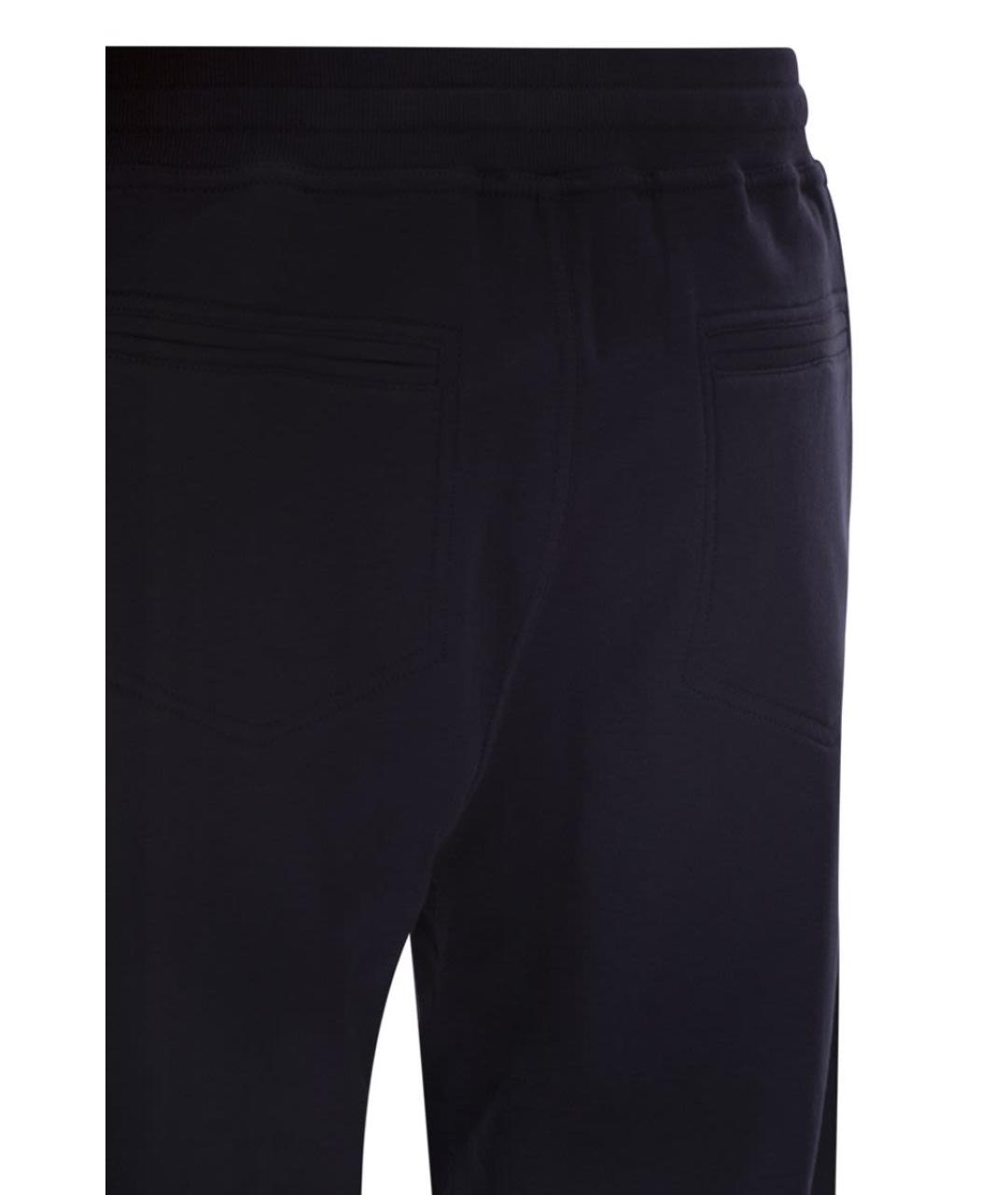 BRUNELLO CUCINELLI Темно-синие хлопковые повседневные брюки, фото 4