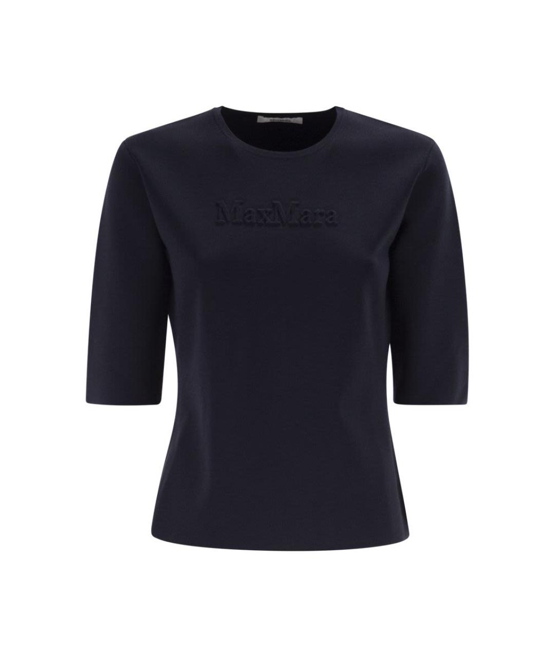 MAX MARA Синяя вискозная футболка, фото 1
