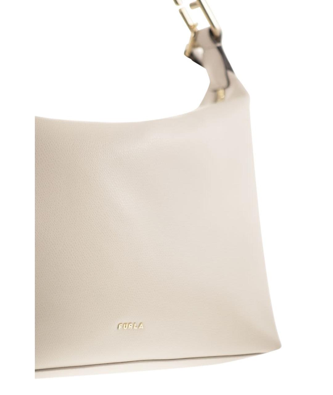 FURLA Бежевая синтетическая сумка через плечо, фото 5