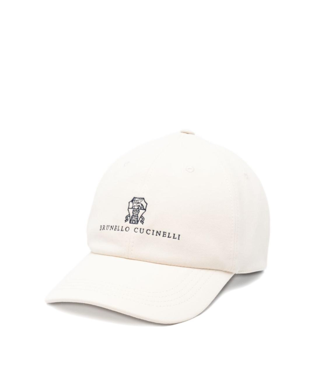 BRUNELLO CUCINELLI Белая хлопковая кепка/бейсболка, фото 1