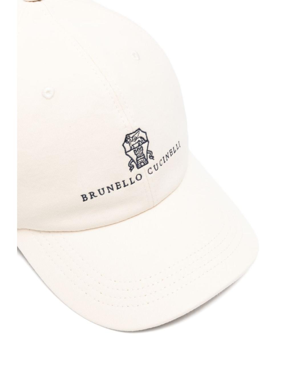 BRUNELLO CUCINELLI Белая хлопковая кепка/бейсболка, фото 2