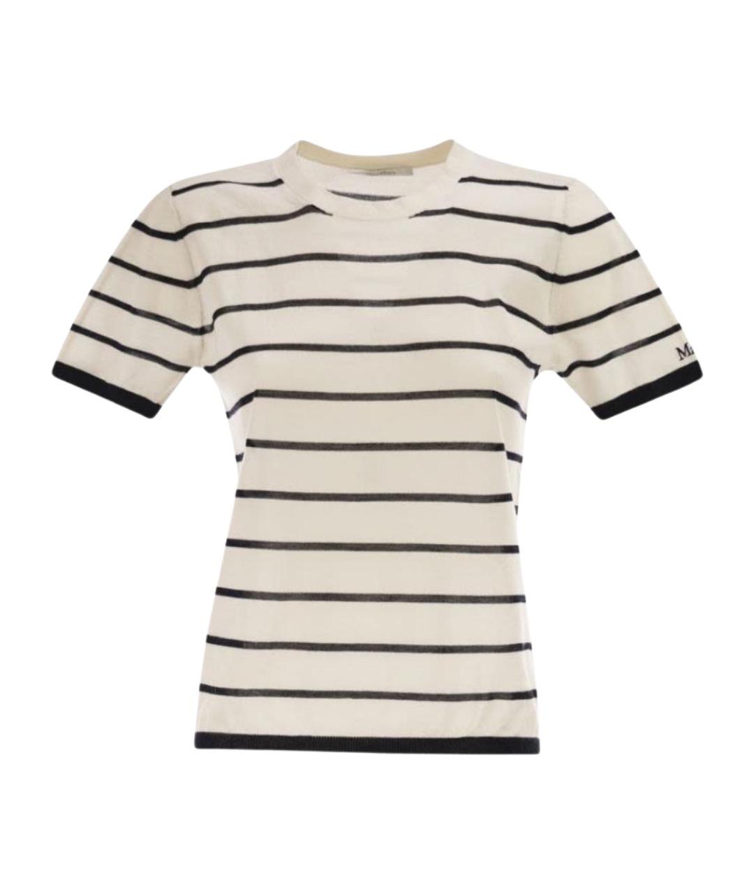 MAX MARA Белая кашемировая футболка, фото 1