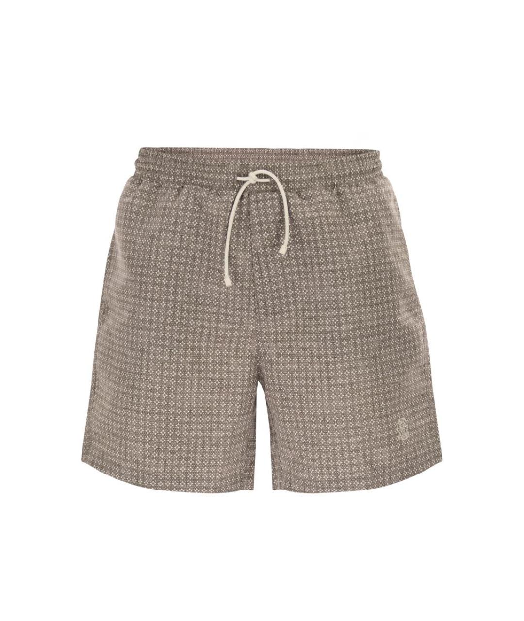 BRUNELLO CUCINELLI Коричневые полиамидовые шорты, фото 1