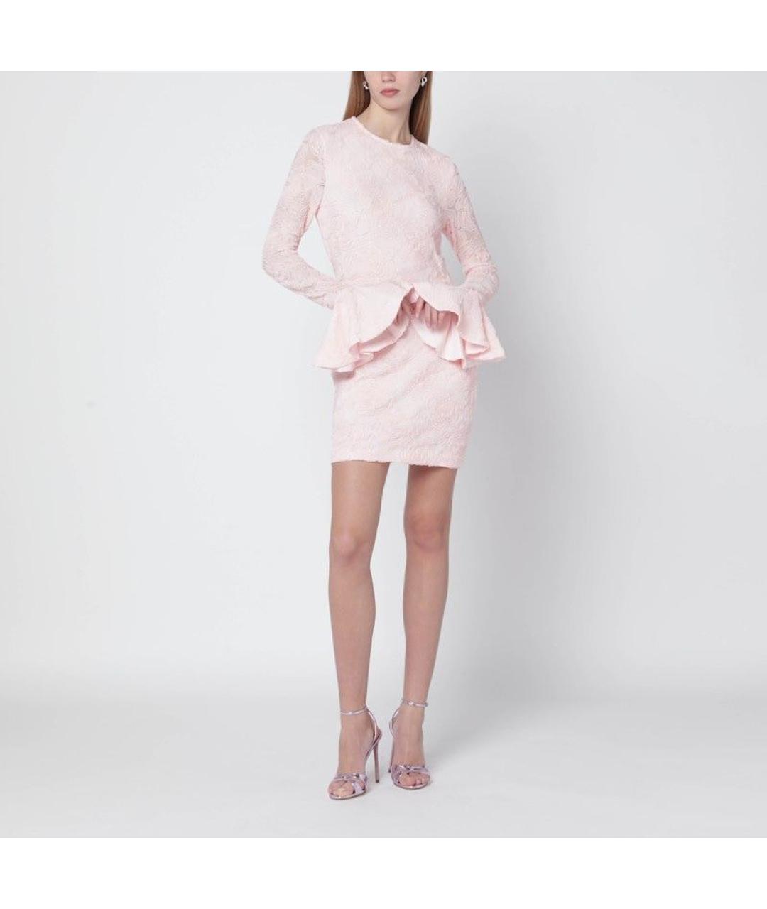 ROTATE Розовое полиэстеровое платье, фото 3