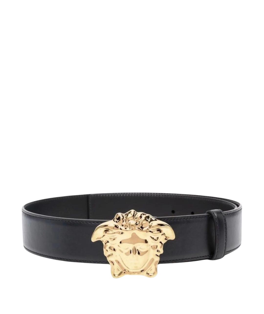 VERSACE Черный кожаный ремень, фото 1