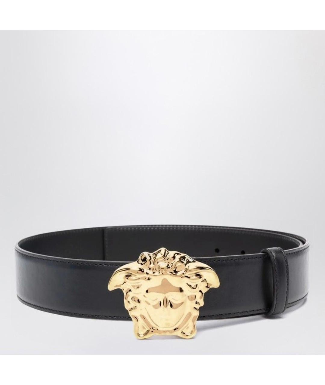 VERSACE Черный кожаный ремень, фото 3