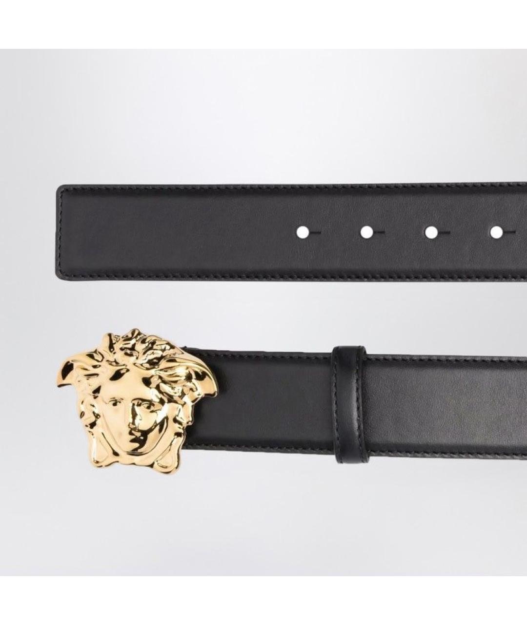 VERSACE Черный кожаный ремень, фото 2