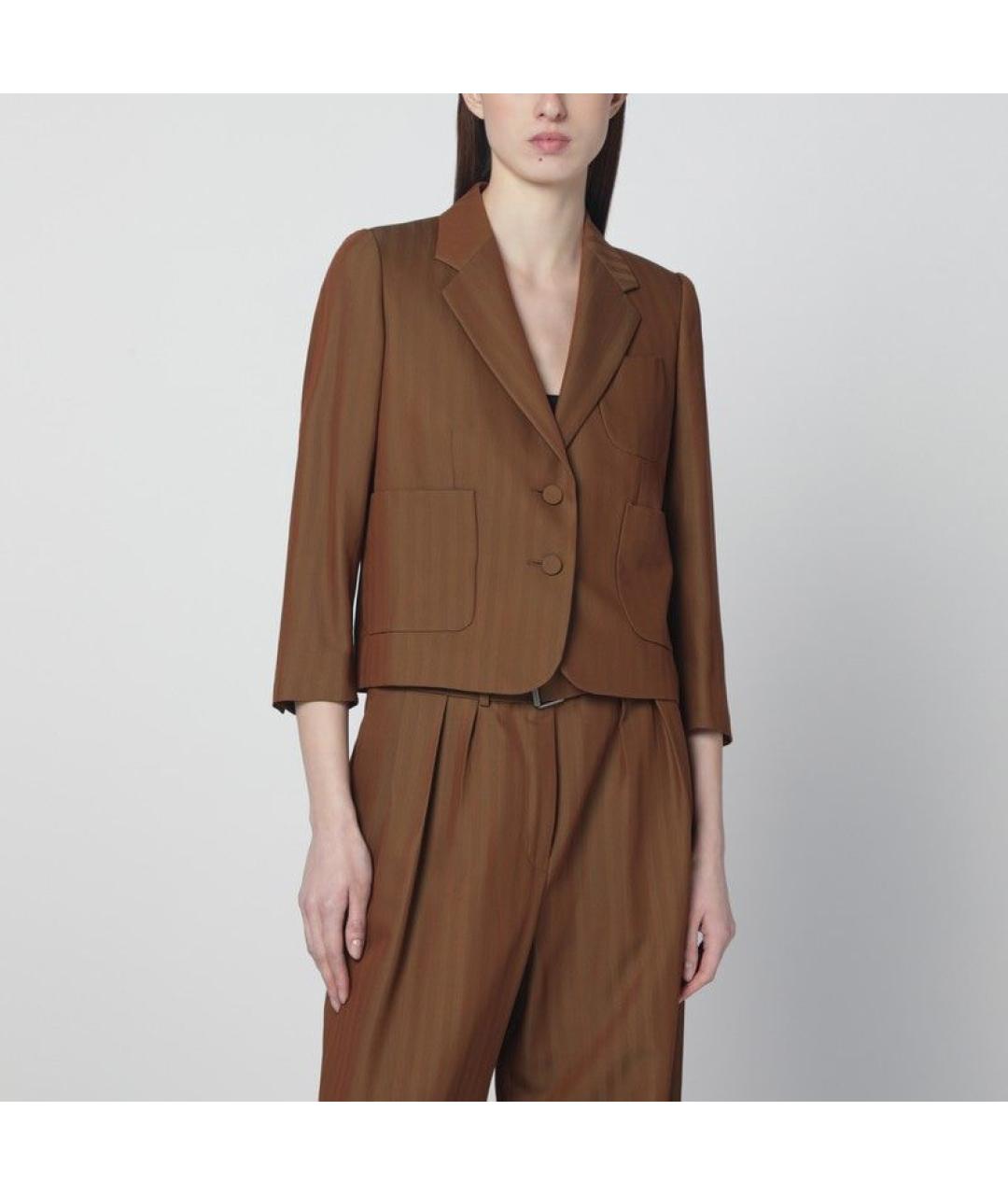 DRIES VAN NOTEN Коричневый шерстяной жакет/пиджак, фото 3