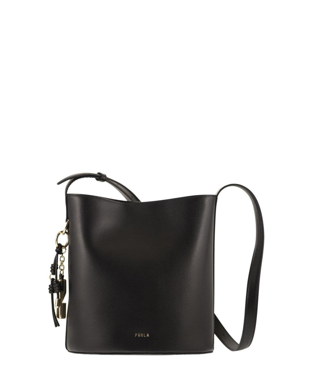 FURLA Черная кожаная сумка через плечо, фото 1