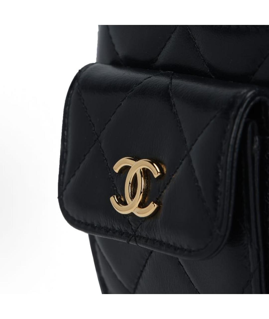 CHANEL Черная кожаная сумка через плечо, фото 5