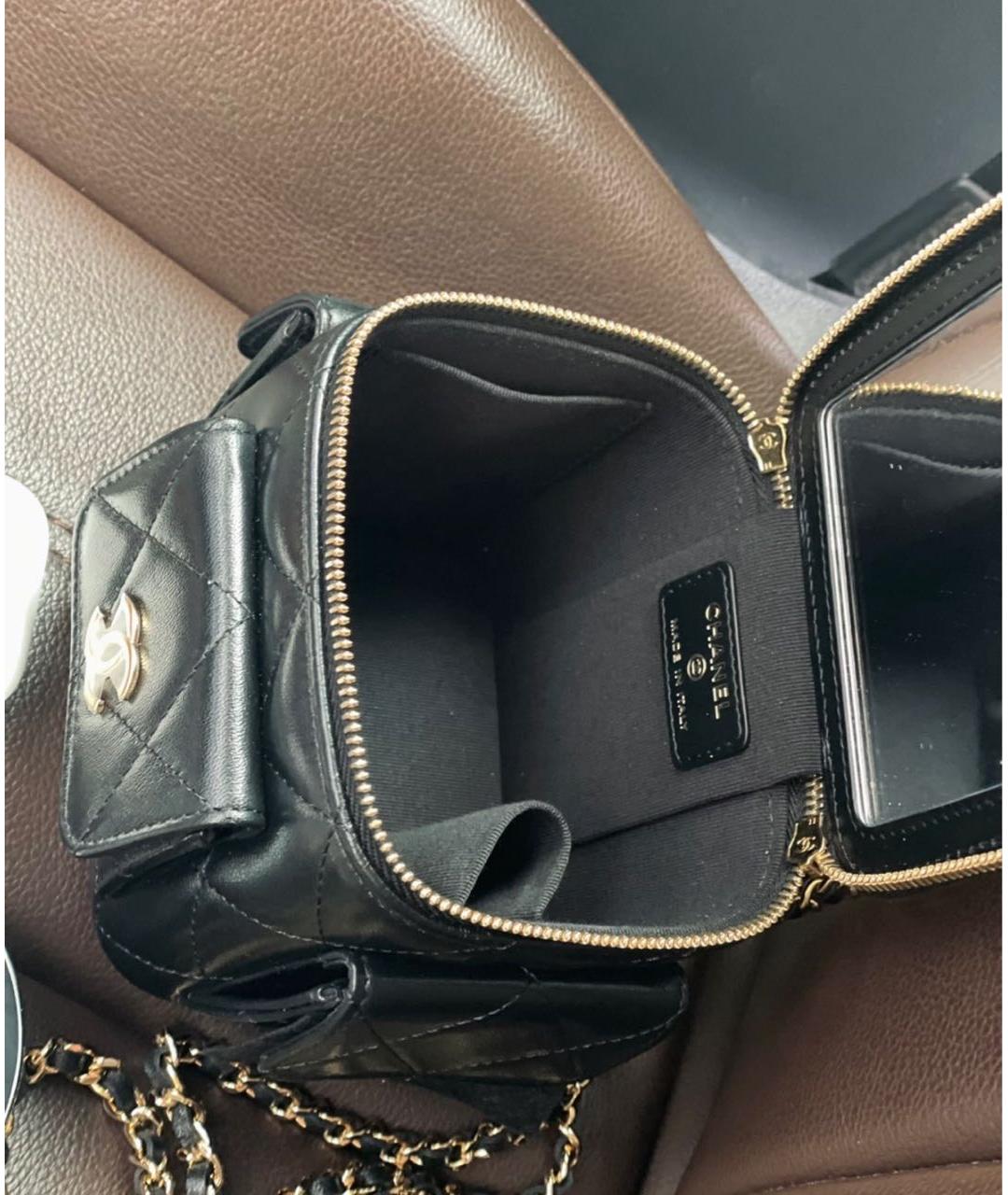 CHANEL Черная кожаная сумка через плечо, фото 6