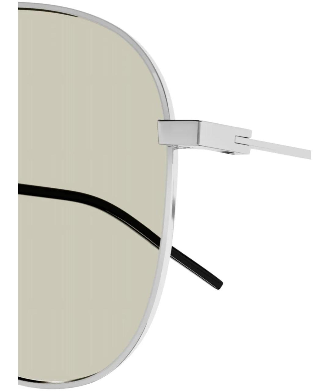 SAINT LAURENT Серебряные металлические солнцезащитные очки, фото 3