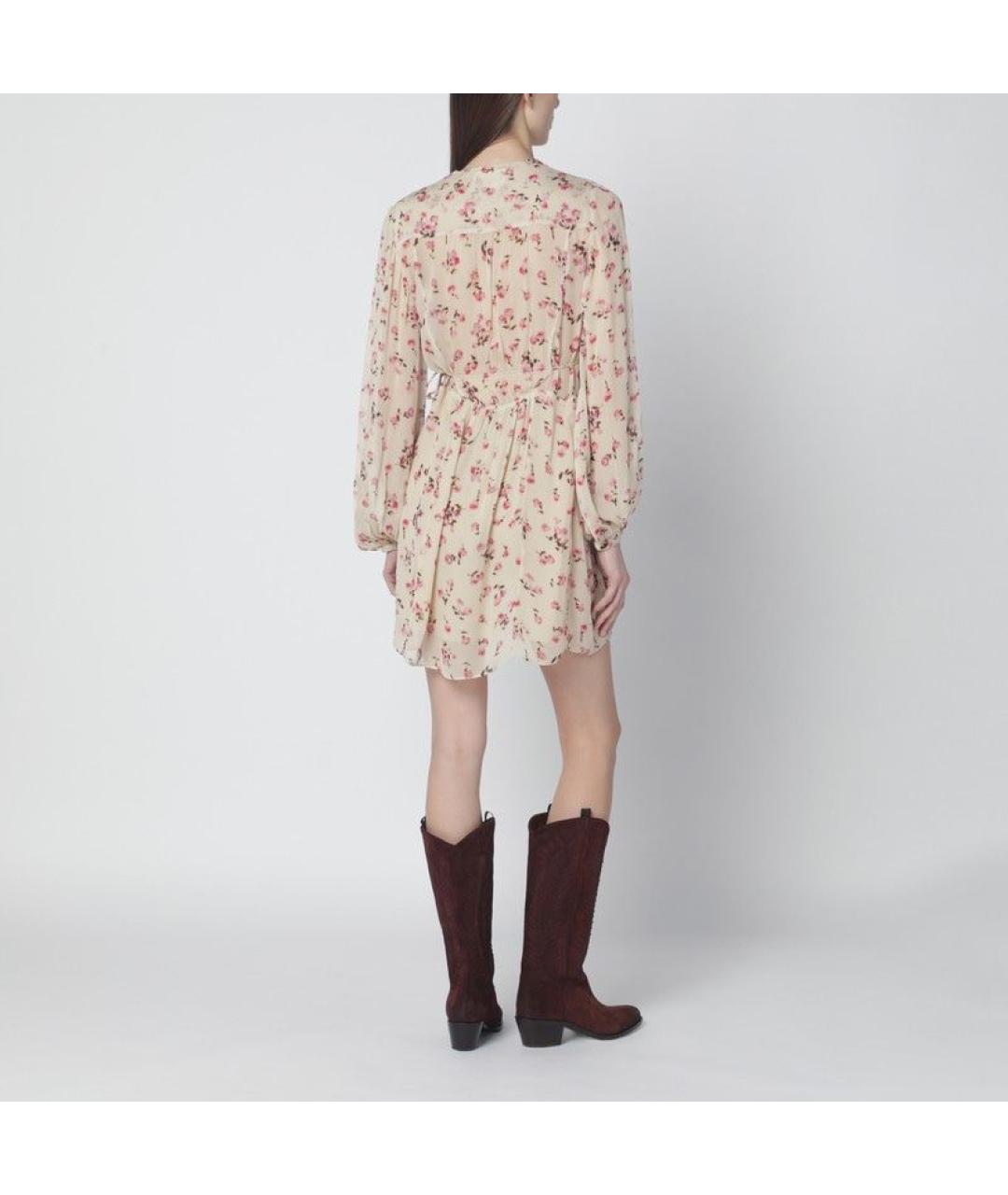 ISABEL MARANT Бежевое вискозное повседневное платье, фото 2