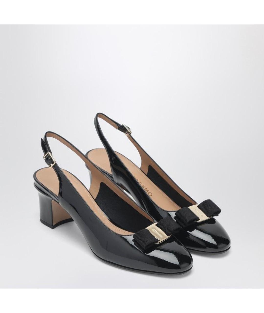 FERRAGAMO Черные кожаные туфли, фото 3