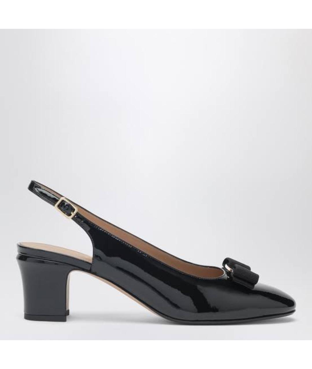 FERRAGAMO Черные кожаные туфли, фото 4