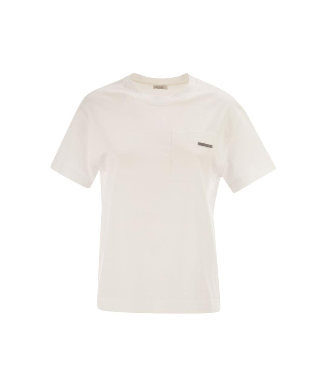 BRUNELLO CUCINELLI Белая хлопковая футболка, фото 1