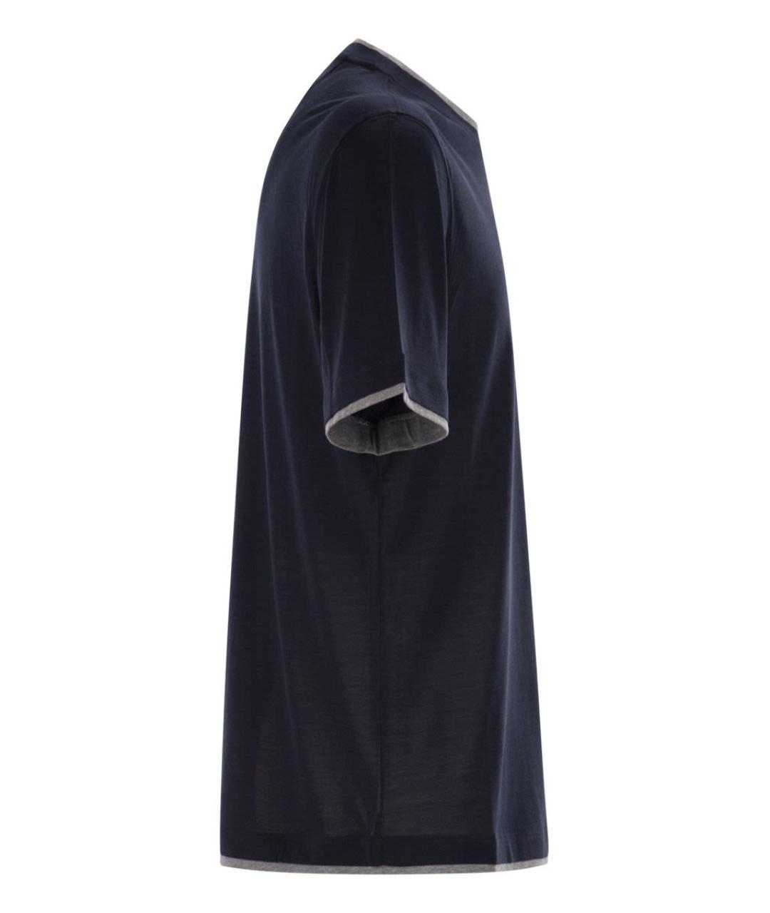 BRUNELLO CUCINELLI Синяя футболка, фото 3