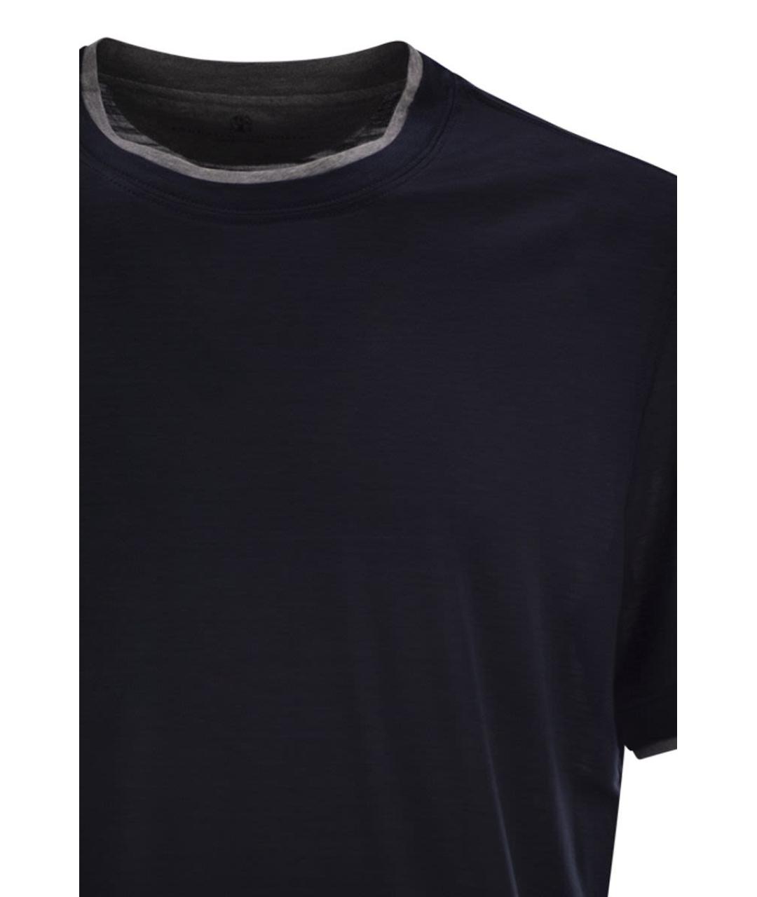 BRUNELLO CUCINELLI Синяя футболка, фото 4