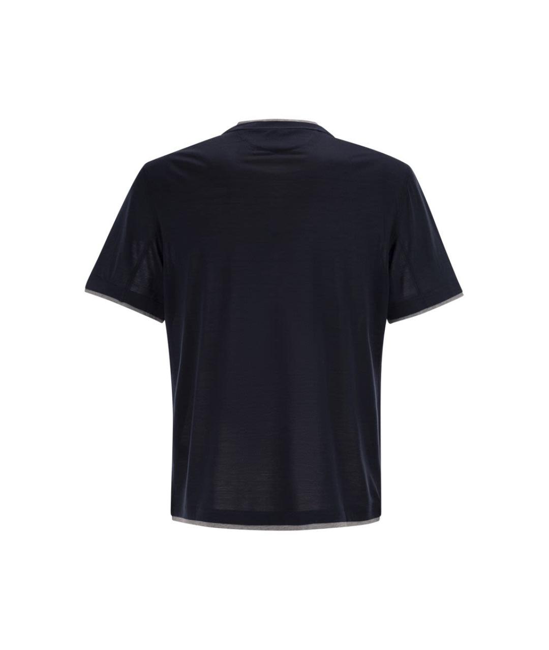 BRUNELLO CUCINELLI Синяя футболка, фото 2