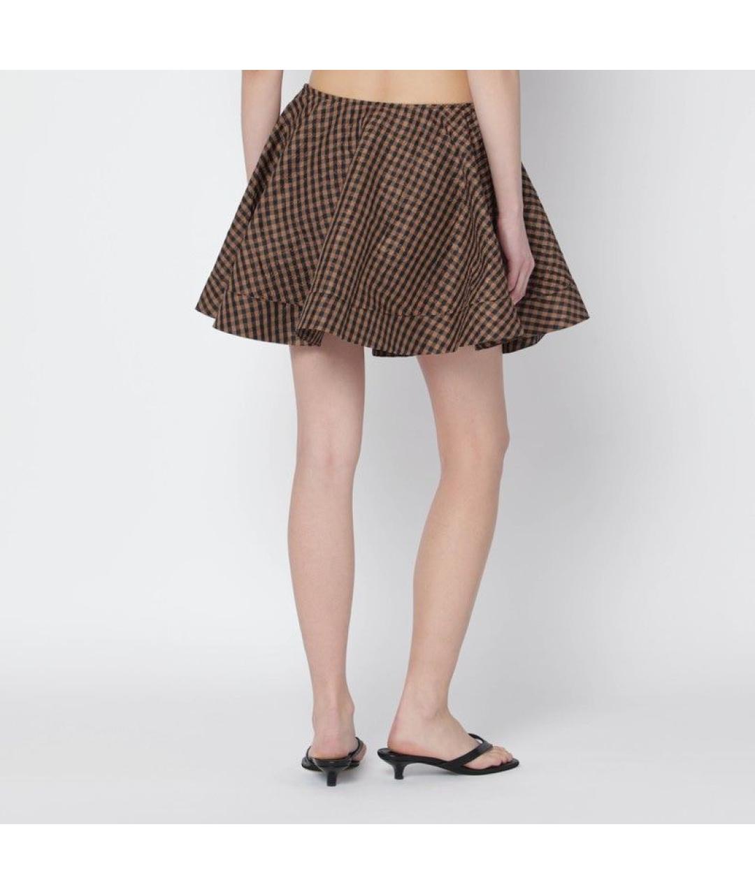 GANNI Коричневая полиэстеровая юбка мини, фото 2
