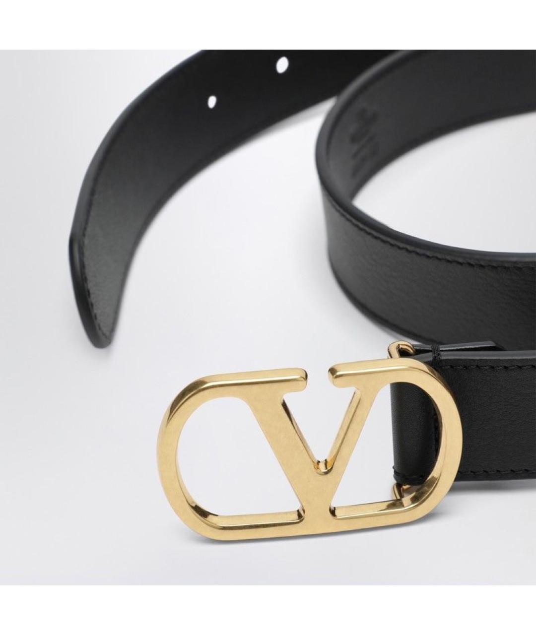 VALENTINO Черный кожаный ремень, фото 2