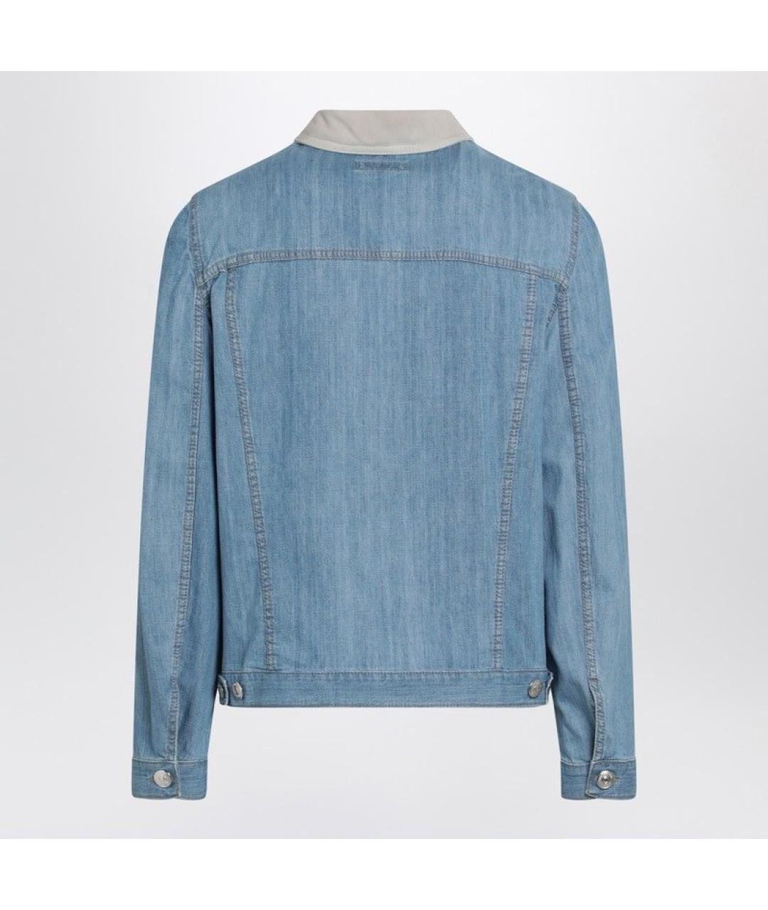 BRUNELLO CUCINELLI Голубая хлопковая куртка, фото 2