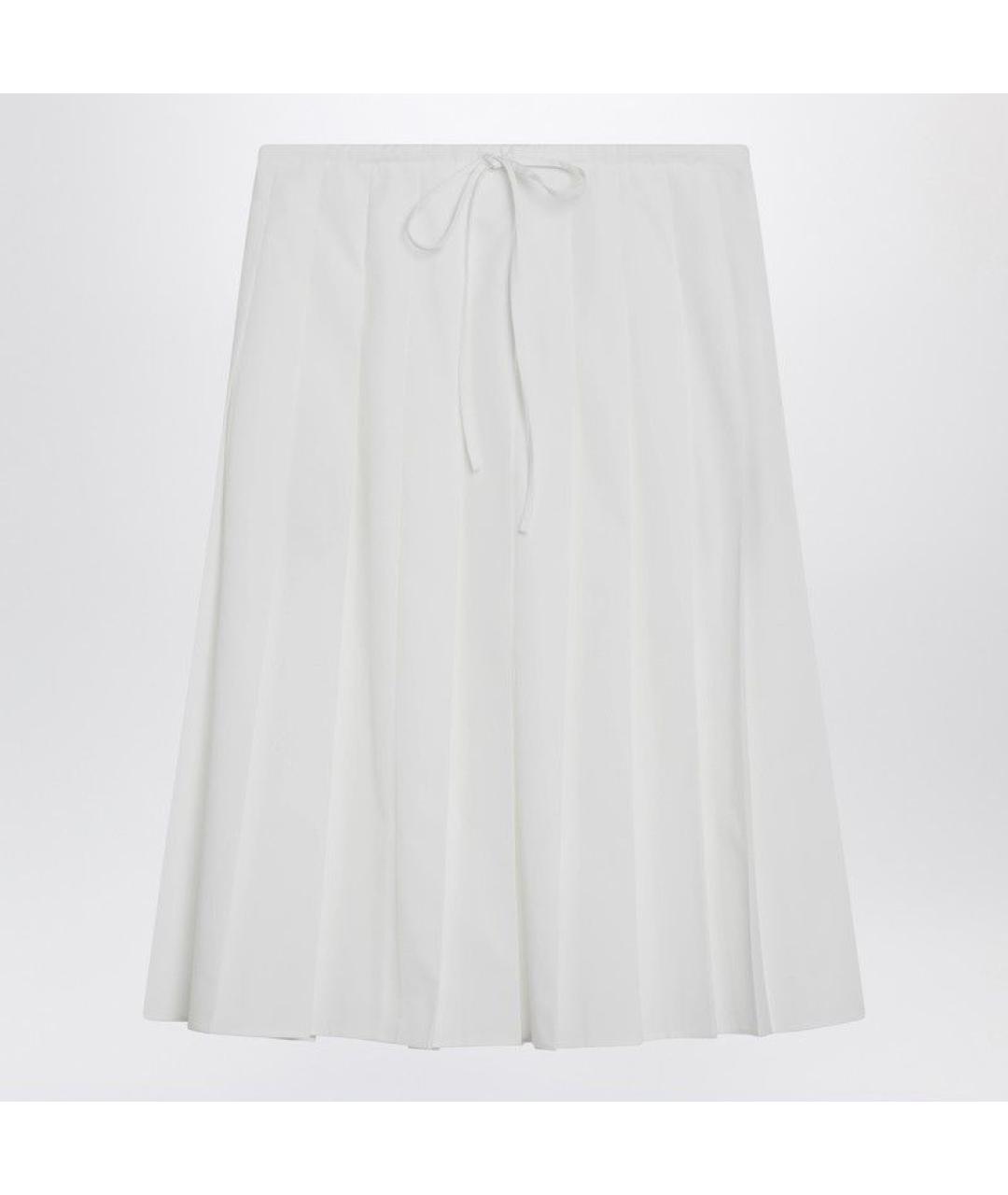 PRADA Белая хлопковая юбка миди, фото 3