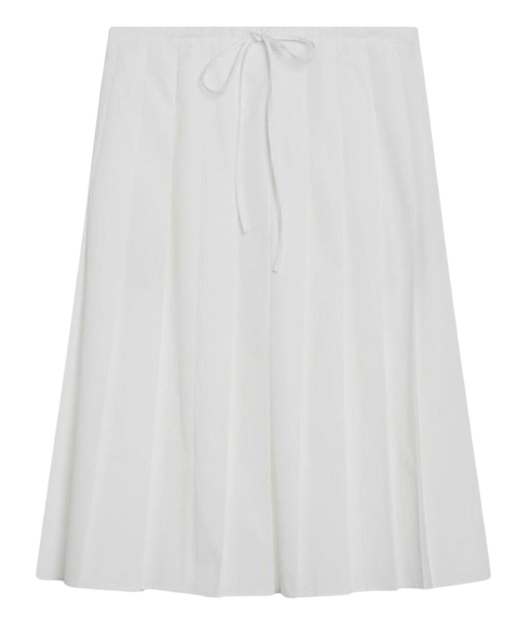 PRADA Белая хлопковая юбка миди, фото 1
