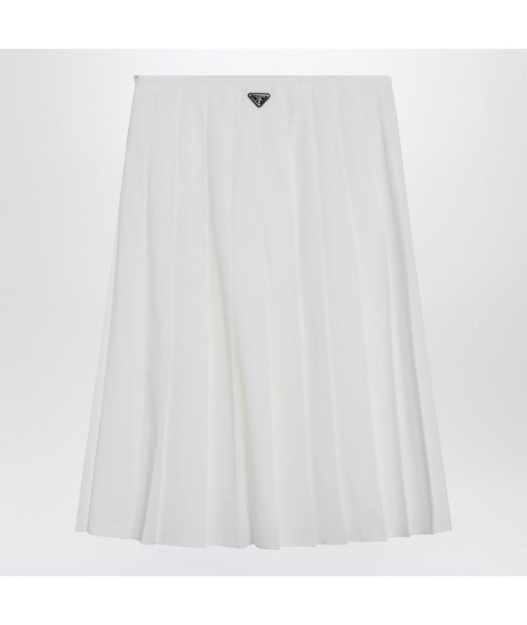 PRADA Белая хлопковая юбка миди, фото 2