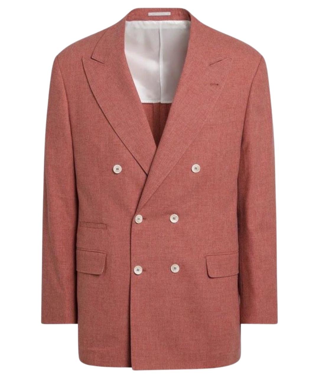BRUNELLO CUCINELLI Розовый шерстяной пиджак, фото 1