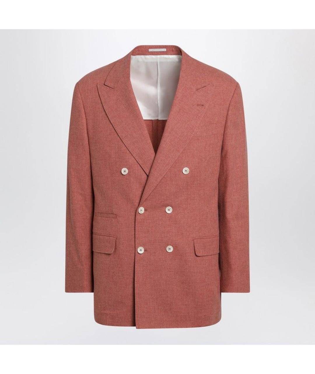 BRUNELLO CUCINELLI Розовый шерстяной пиджак, фото 3
