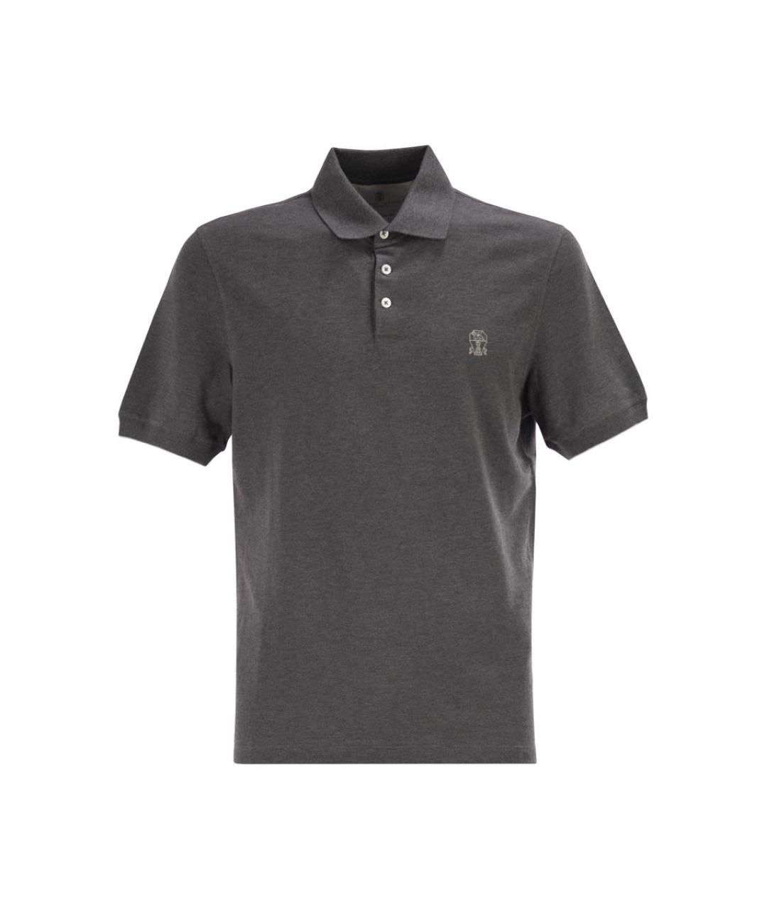 BRUNELLO CUCINELLI Серая хлопковая футболка, фото 1